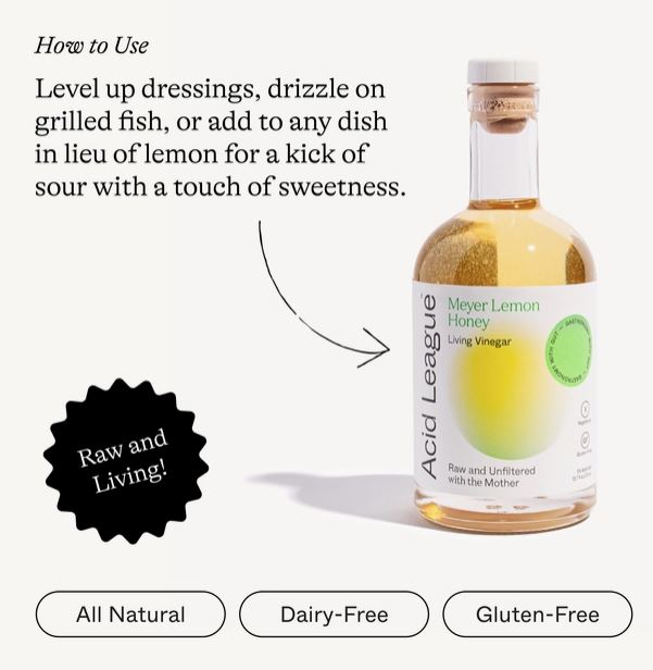Meyer Lemon Honey Living Vinegar Pantry Acid League 