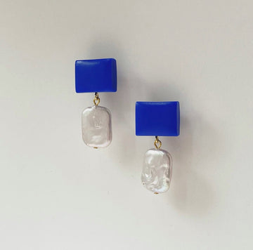 Mini Bon Bon Earrings Earrings Hattie Buzzard Cobalt 