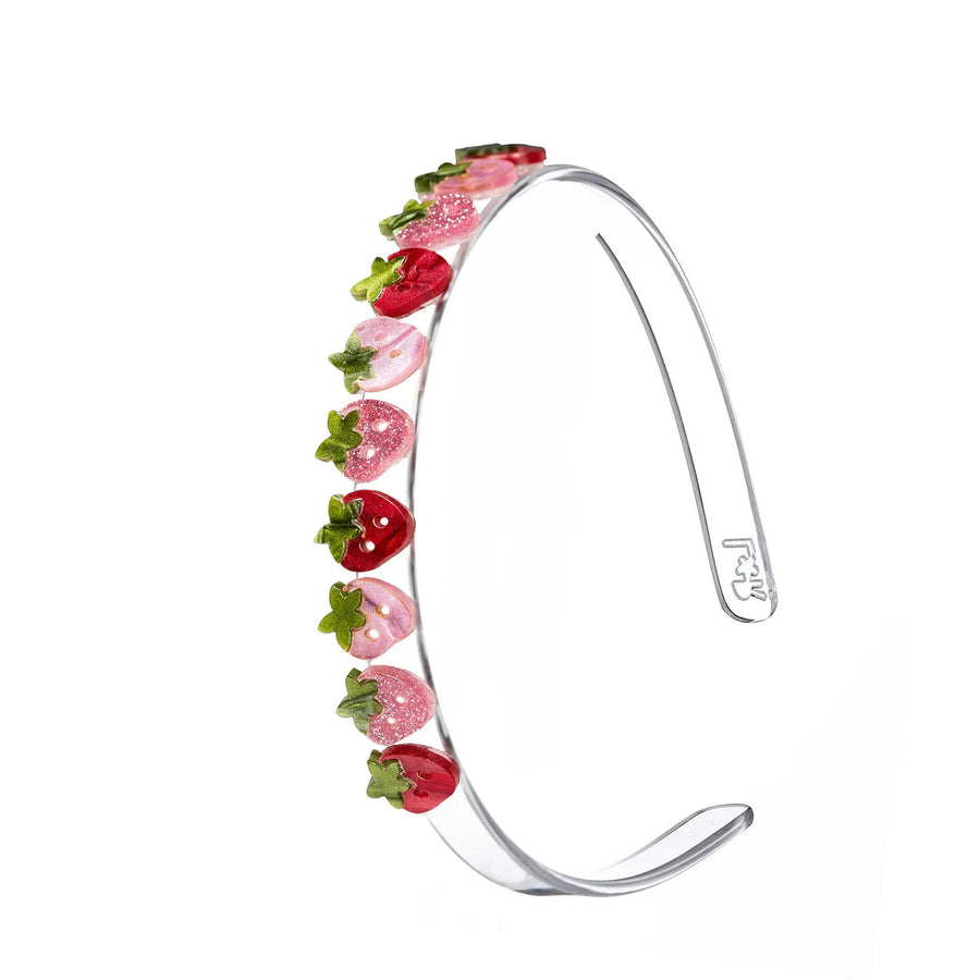 Multi Strawberry Pearlized Headband Mini Chill Lilies & Roses NY 
