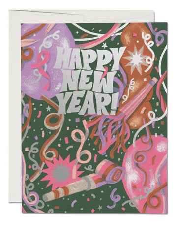 New Year's Noise Card Stationary & Gift Bags Red Cap Cards 