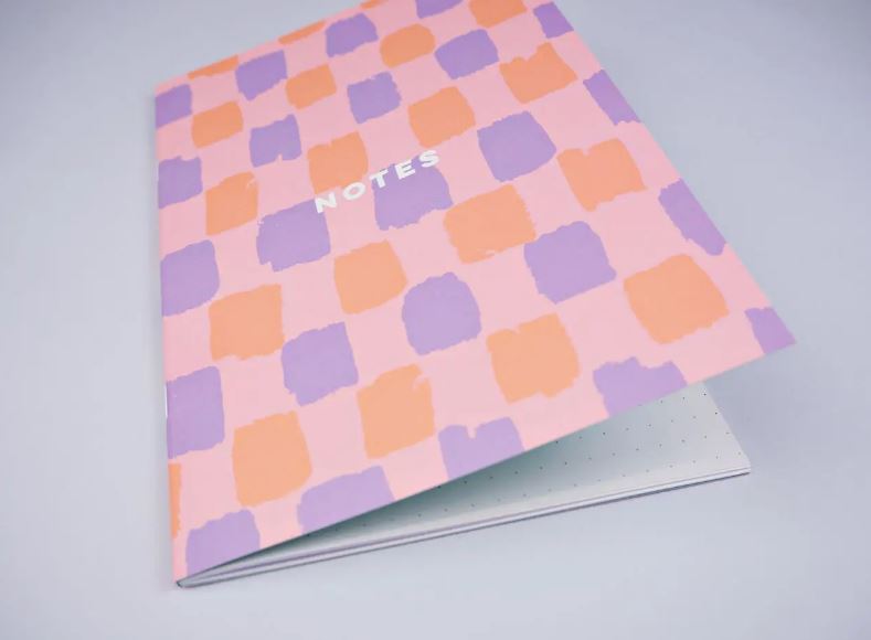 Pink Brush Check Notebook The Completist 