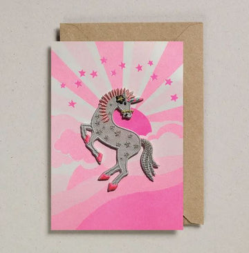 Pink Sunshine Unicorn Patch Card Stationary & Gift Bags Petra Boase 
