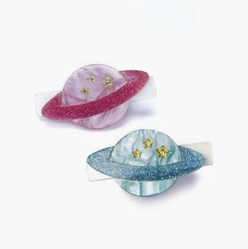 Planet Blue Pink Pearlized Alligator Clips Mini Chill Lilies & Roses NY 