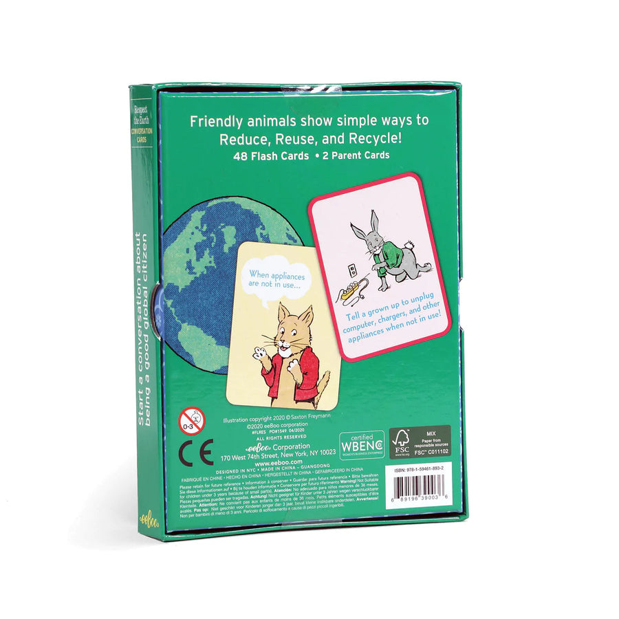 Respect The Earth Conversation Flash Cards Mini Chill eeBoo 