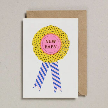 Riso Rosette Card New Baby Yellow Pink Stationary & Gift Bags Petra Boase 
