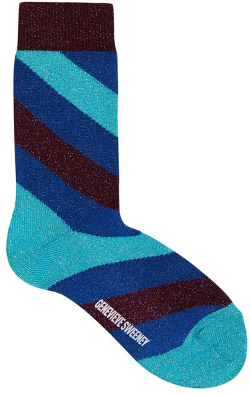 Serora Sparkly Stripe Socks Accessories Genevieve Sweeney Blue Purple 