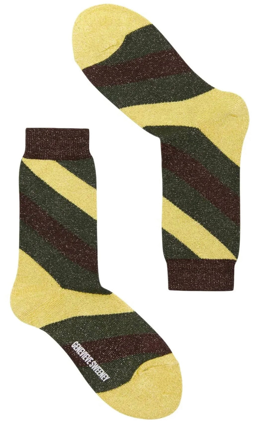Serora Sparkly Stripe Socks Accessories Genevieve Sweeney Yellow Green 