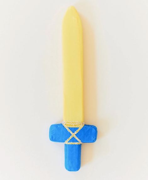 Soft Sword For Kids Pretend Play - Natural Silk, Waldorf Toy Mini Chill Sarah’s Silks Blue 