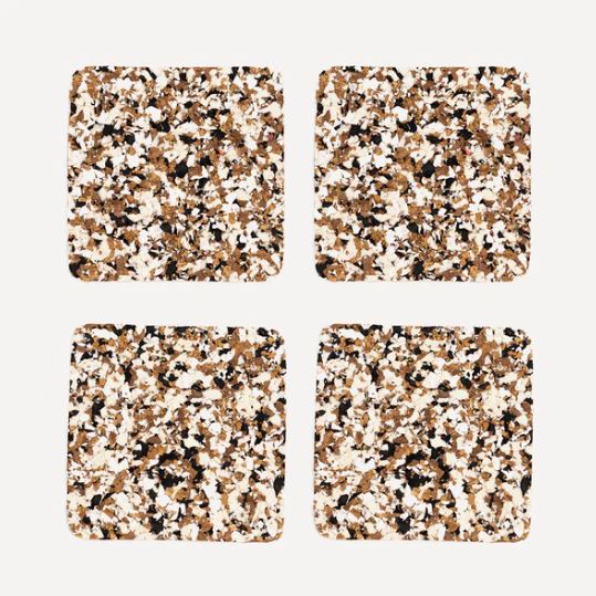 Speckled Square Coasters - Set of 4 Tabletop Yod and Co Black 