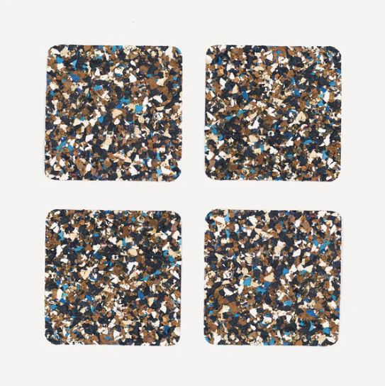 Speckled Square Coasters - Set of 4 Tabletop Yod and Co Blue 