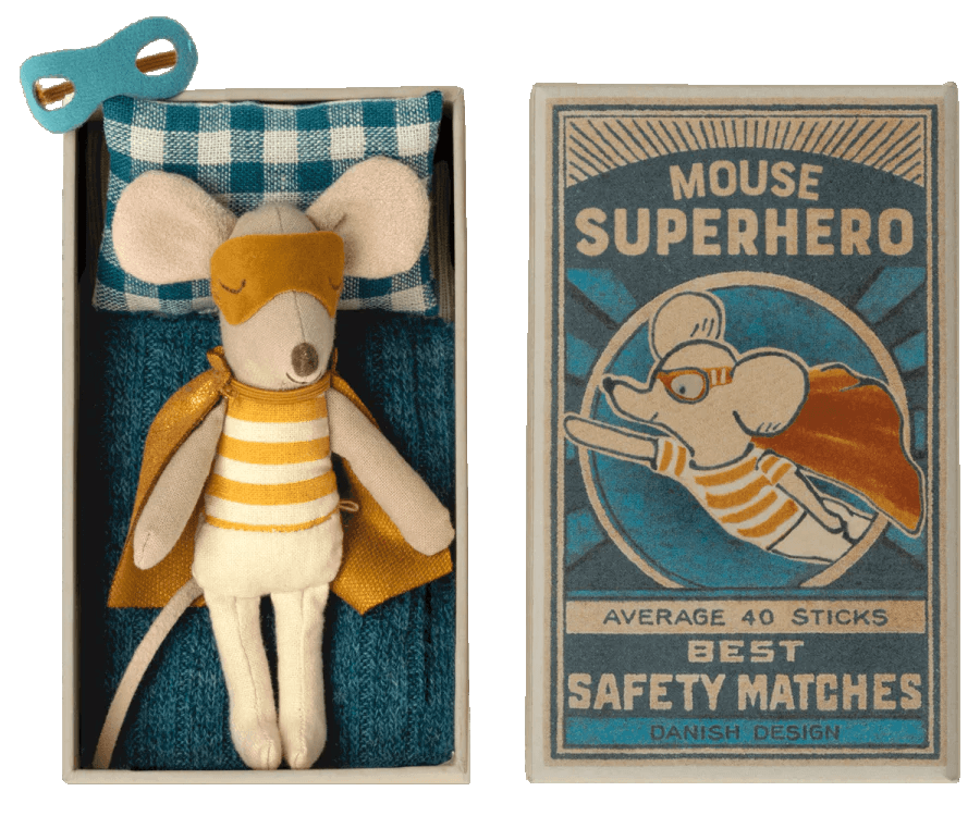 Superhero Little Brother, Matchbox Mouse Mini Chill Maileg 