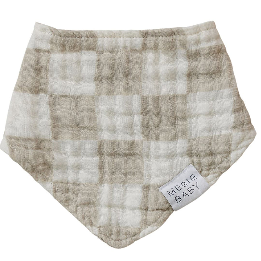 Taupe Checkered Bib Mebie Baby 