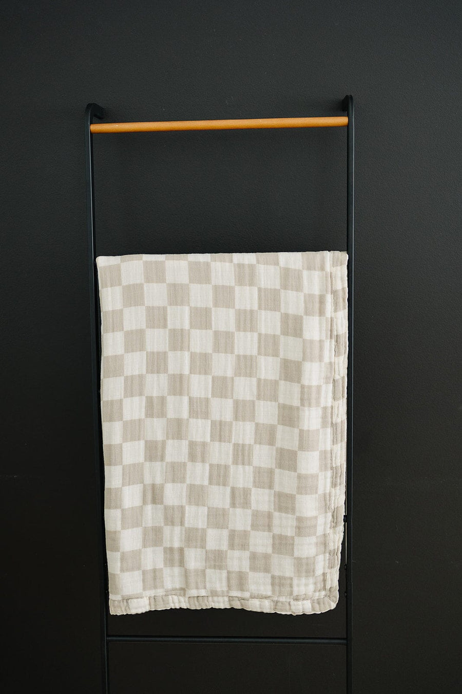 Taupe Checkered Muslin Quilt Mebie Baby 