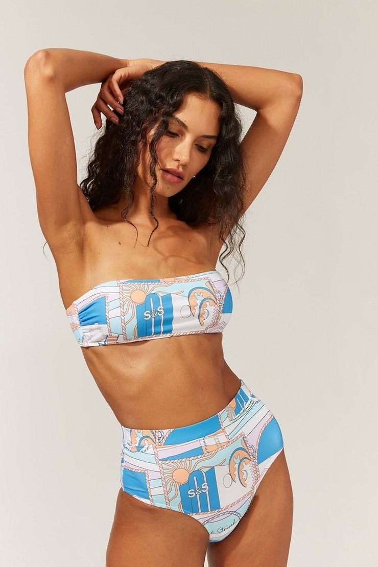 The Arden Bikini Top Postcard Print Clothing Solid & Striped 