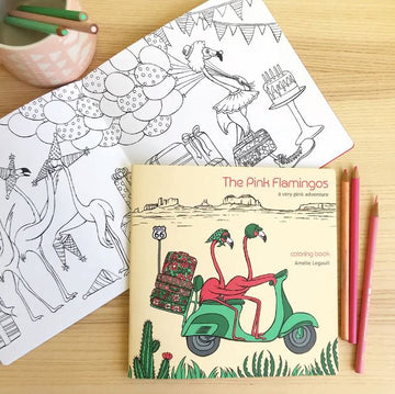 The Pink Flamingos Coloring Book Mini Chill Amelie Legault 