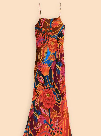 Vintage Wave Multicolor Maxi Dress Clothing Farm Rio XS 