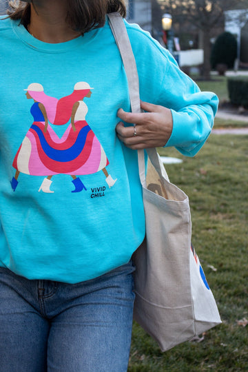 VIVID CHILL GIRLS SWEATSHIRT Clothing Vivid Chill Turquoise S 