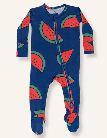 Watermelon Crush Footie Pajamas Mini Chill Loocsy LLC 6-9M 