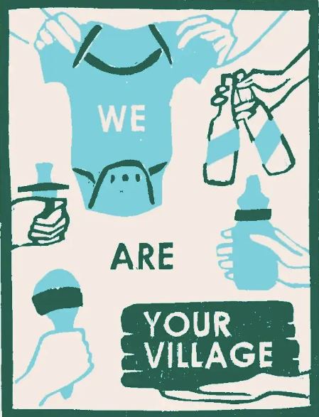 We are your village new baby card Home Decor Heartell Press 