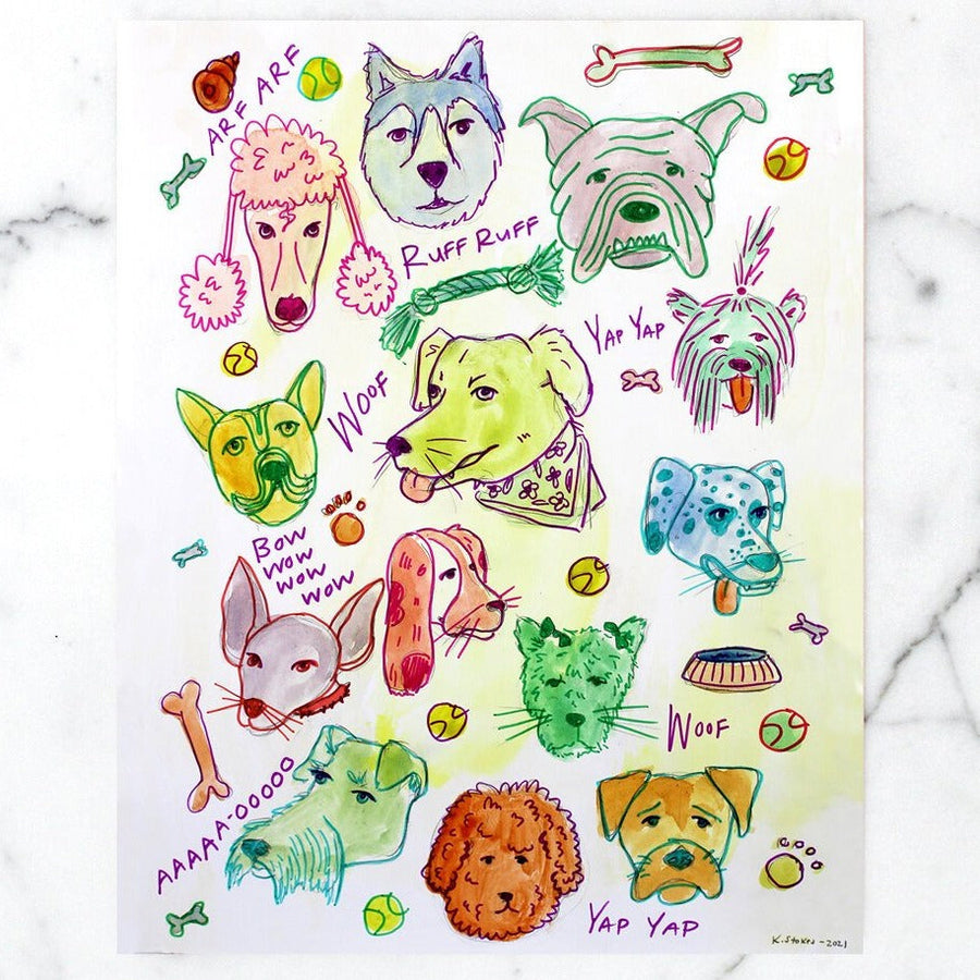Woof! Art Print Mini Chill Calhoun & Co 